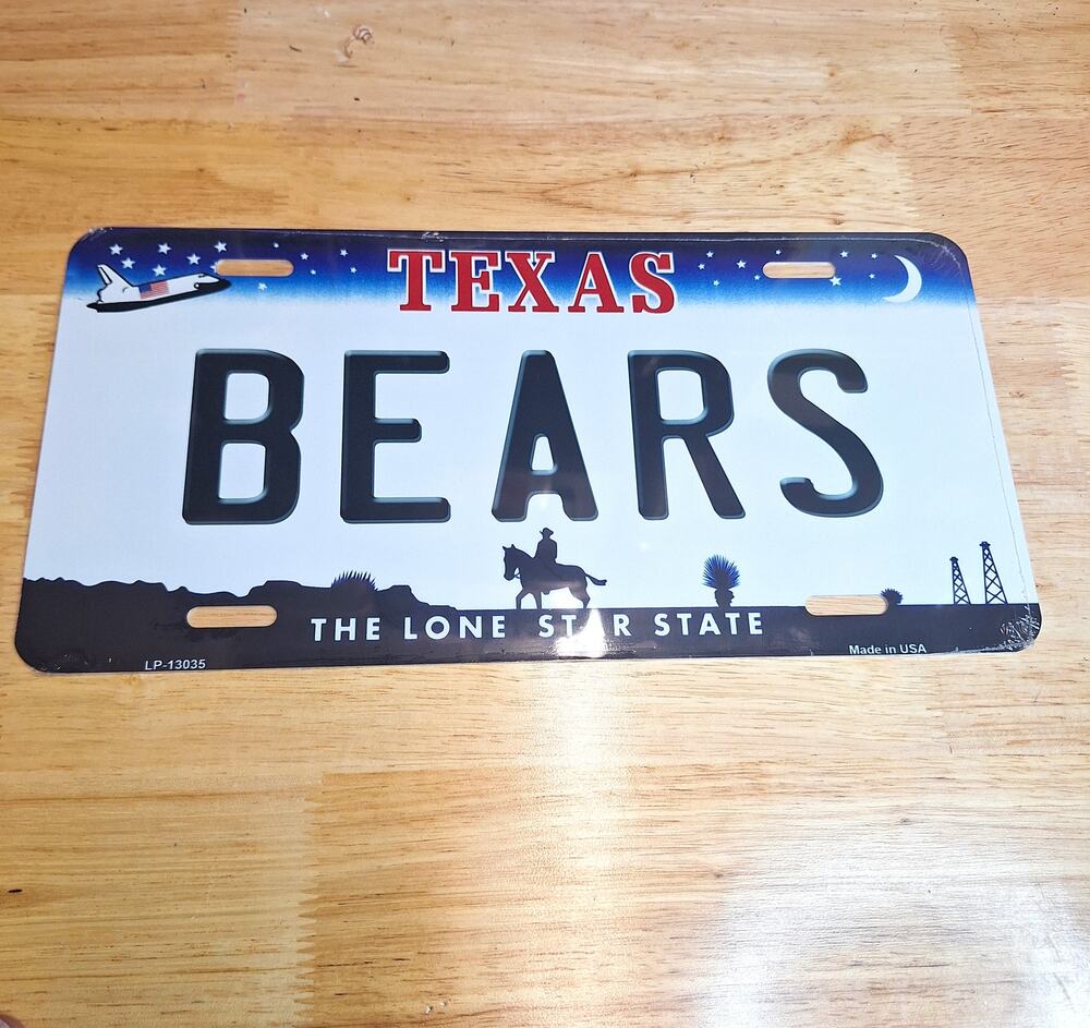 Baylor Bears License Plate College Background Metal Tag Sign New TX NCAA
